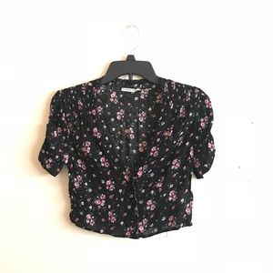 Kimchi Blue Floral Cropped Blouse